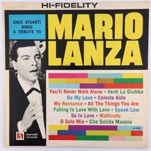 Enzo Stuarti Sings A Tribute To Mario Lanza - 1960 Vinyl LP Hurrah Record H-1032